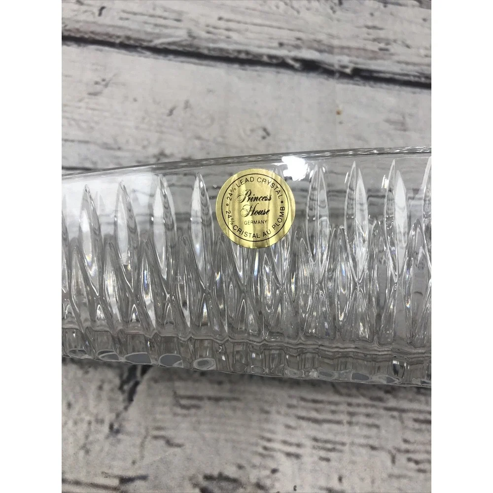 Vintage Princess House Lead Crystal Knife Holder Giftware #839 Original Box NEW